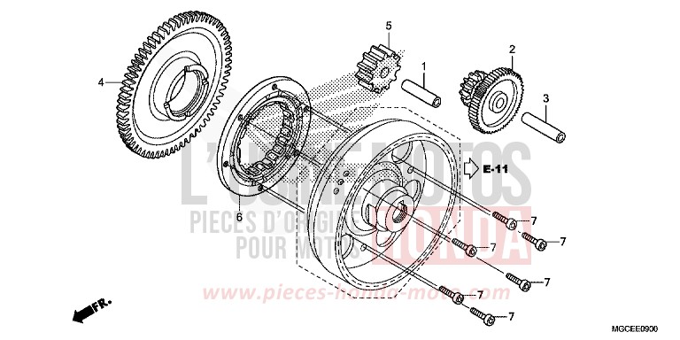 ANLASSERKUPPLUNG de CB1100 ABS GRAPHITE BLACK (NHB01) de 2014